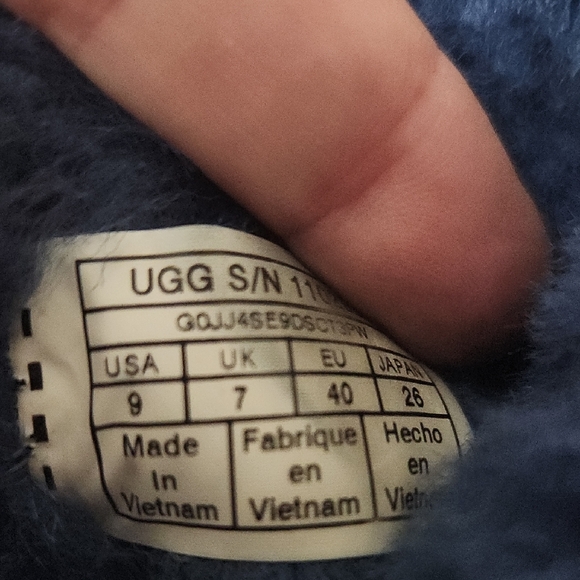 UGG Women's Navy BLUE Shearling Boots - Picture 3 of 10
